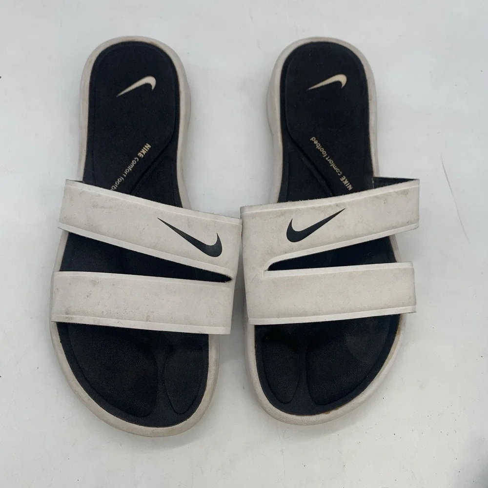 Nike Comfort Footbed Flip Flops Womens 9 White Thong Sandals Support Slides